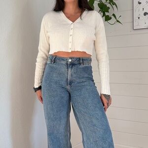 Vintage Andre Christian ribbed crop cardigan